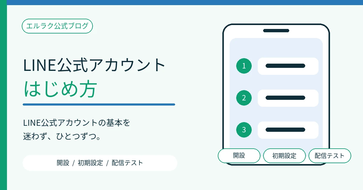 LINE公式アカウントを開設して初期設定を進める手順図