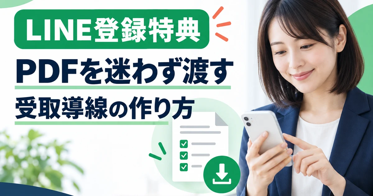 LINE登録後にスマートフォンで特典PDFを受け取る利用者