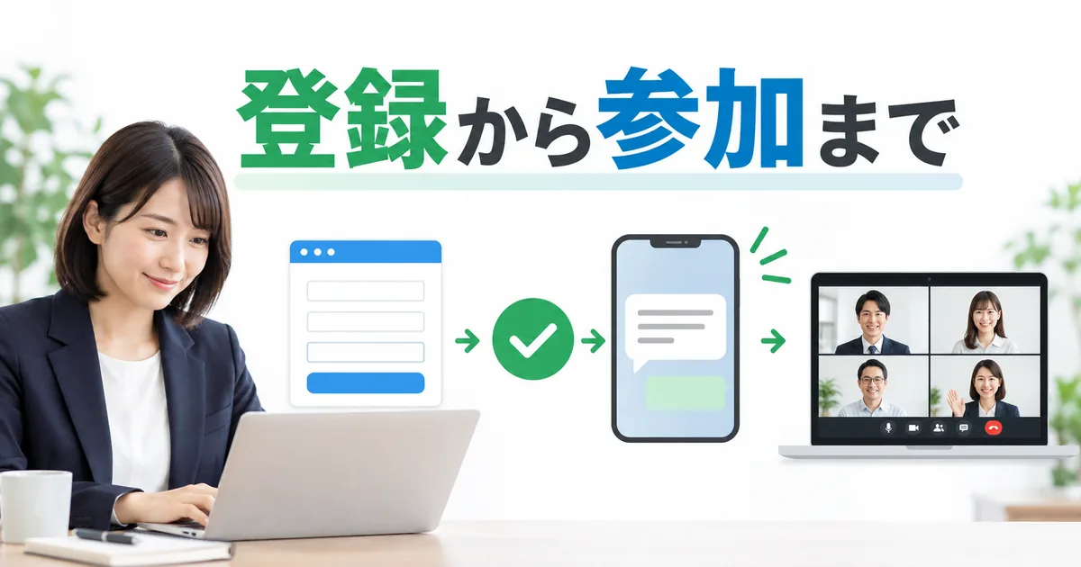 Zoomミーティング登録とLINE受付完了の流れを確認する担当者