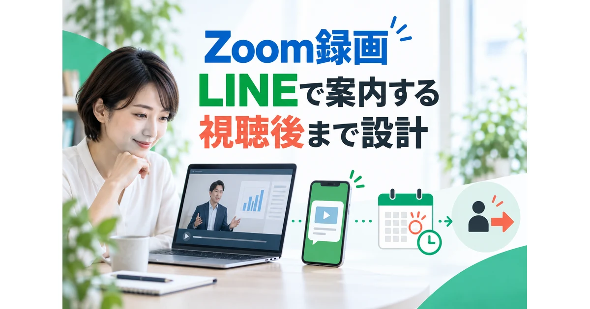 Zoomセミナー録画のLINE案内と視聴期限を確認する担当者